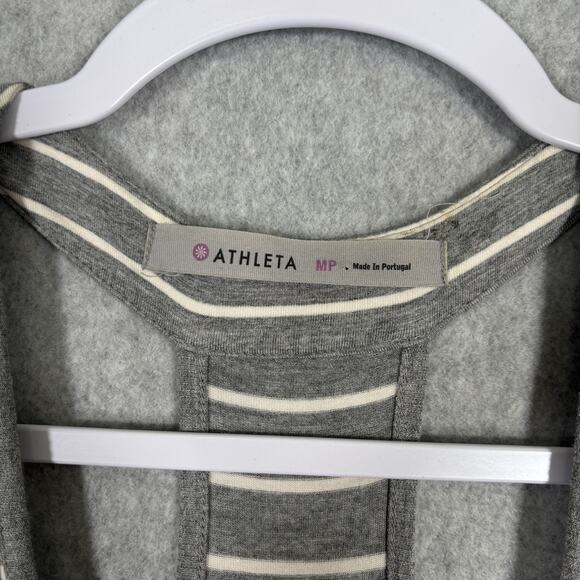 Athleta Ember Midi Dress Medium Gray Ruched Racerback Jersey Stretch Tennis Golf - Picture 5 of 12